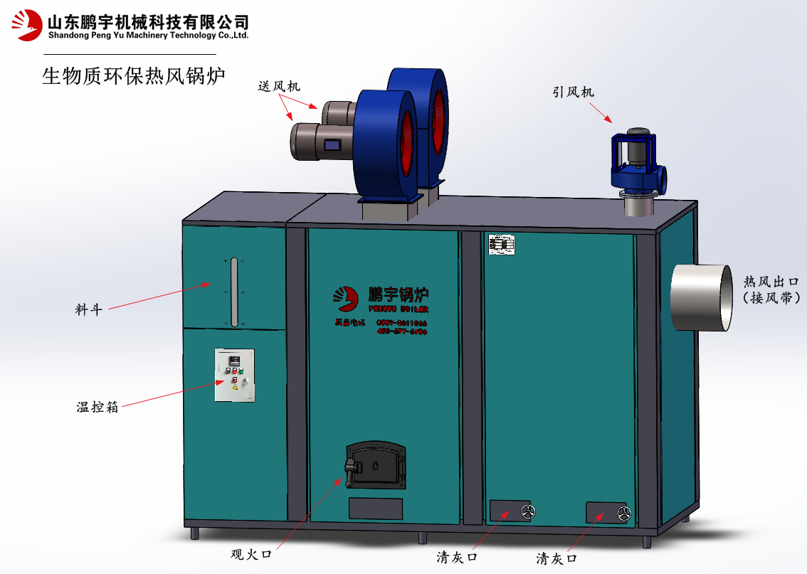 鵬宇燃煤燃顆粒燃氣熱風鍋爐節能環保鍋爐 （熱風鍋爐）
